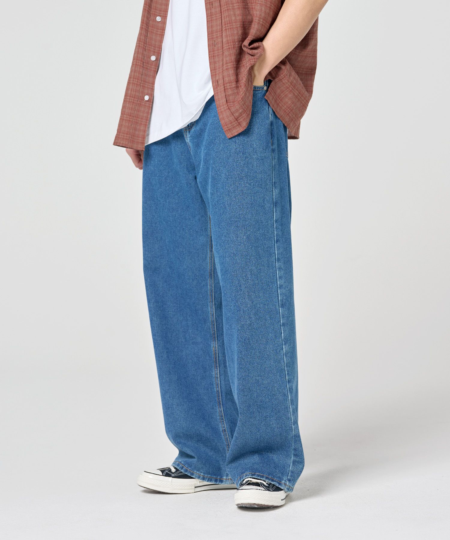 ★MUSINSA STANDARD★ Deep Indigo Big Wide Denim Pants MMDNP6 MUSINSA | MUSINSA STANDARD Big Wide Denim Pants [Medium Indigo]