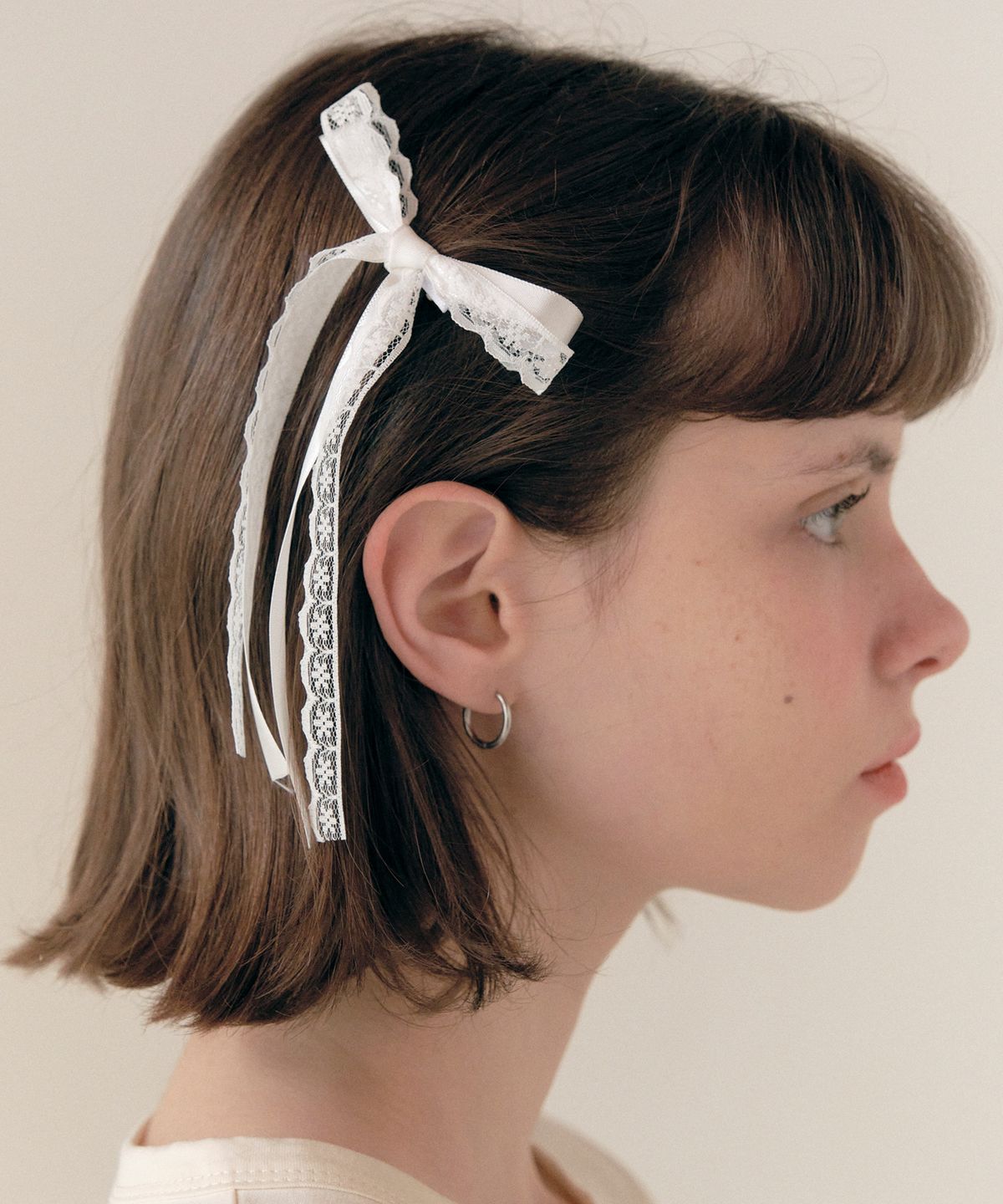 로라로라(ROLAROLA) MINI LACE RIBBON PIN SET WHITE