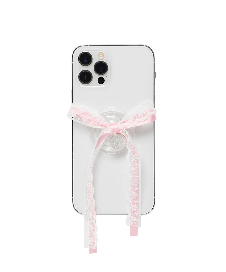 LACE RIBBON SMART TOK PINK