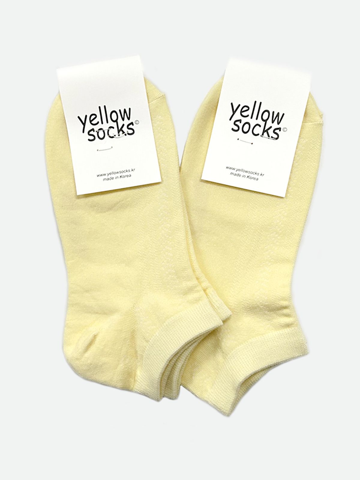 옐로우삭스(YELLOWSOCKS) 앵클삭스 펀칭 파스텔 옐로우