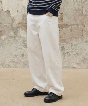 와이드 데님 팬츠 [크림]