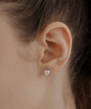 [Silver925] HTY016 Lovely heart pearl earrings