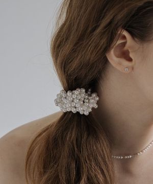 HTY005 Ivory pearl hair tie