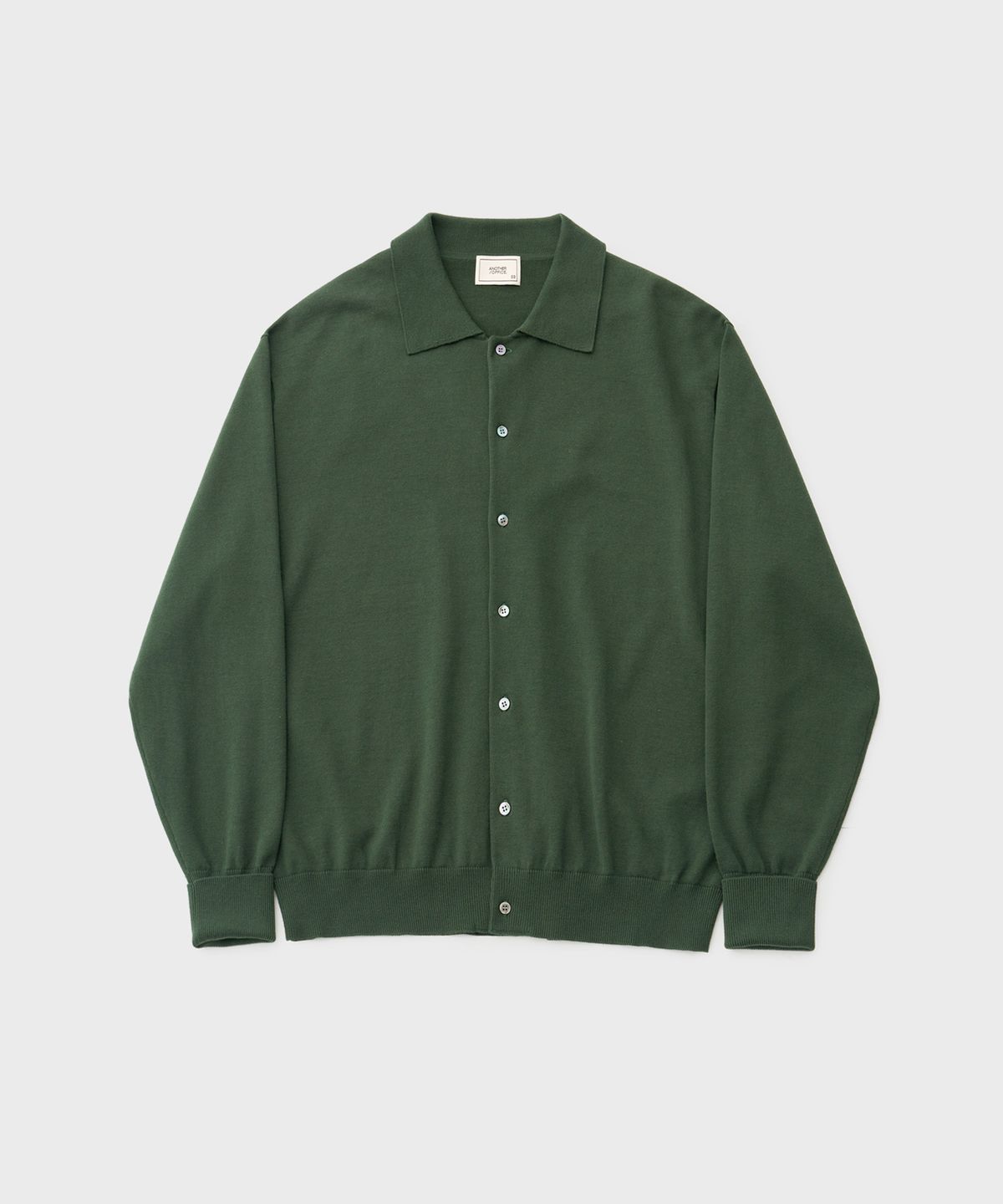 어나더 오피스(ANOTHER OFFICE) Scape Knit Polo Cardigan (Forest)