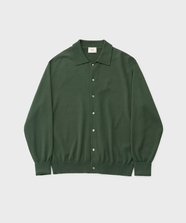 Scape Knit Polo Cardigan (Forest)