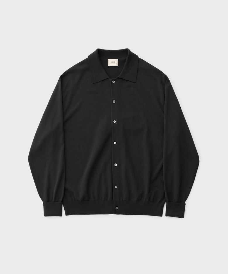 Scape Knit Polo Cardigan (Black)