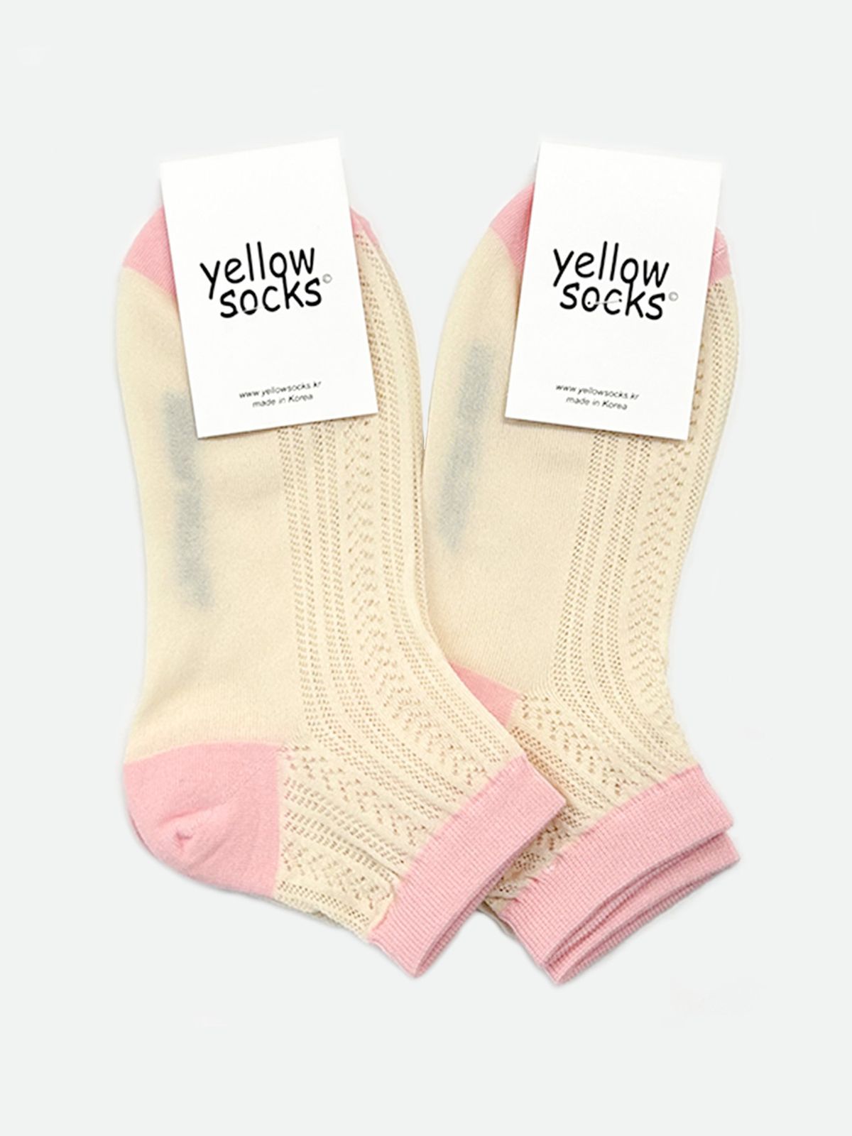 옐로우삭스(YELLOWSOCKS) 앵클삭스 펀칭 시스루 버터