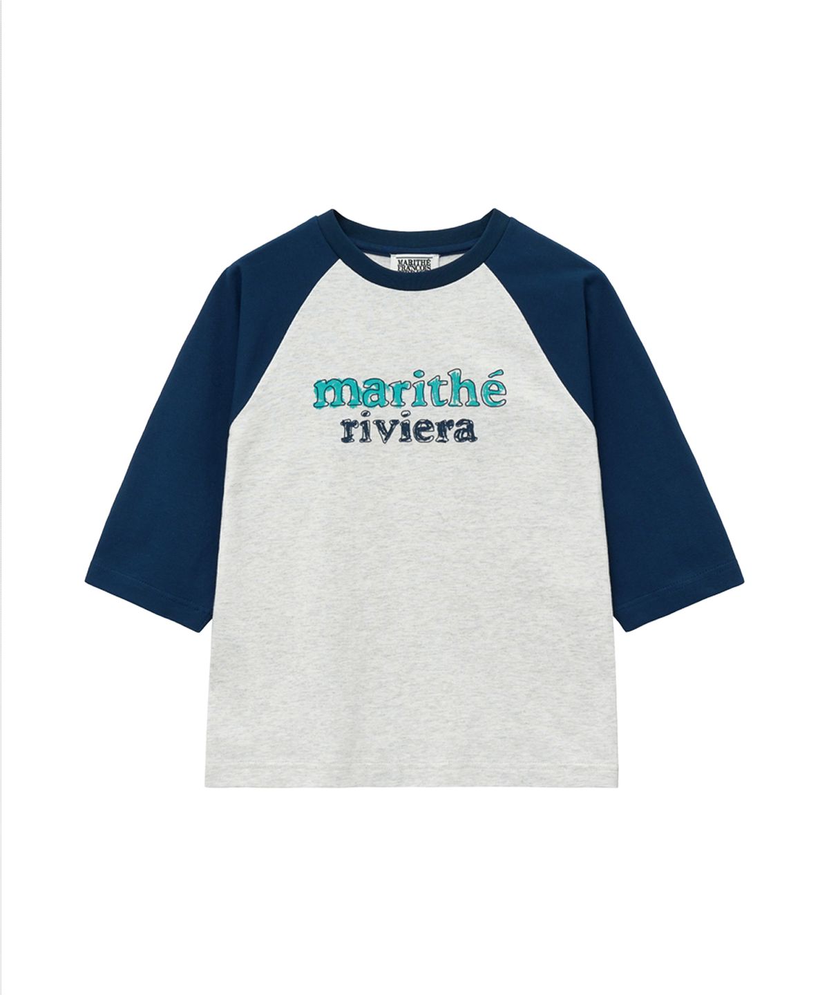 마리떼 키즈(MARITHÉ KIDS) ENFANT COLOR BLOCK RAGLAN 3/4 SLEEVE light heather gray