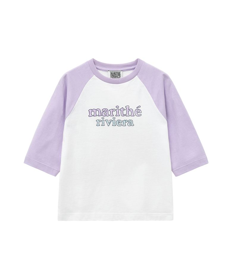 ENFANT COLOR BLOCK RAGLAN 3/4 SLEEVE white