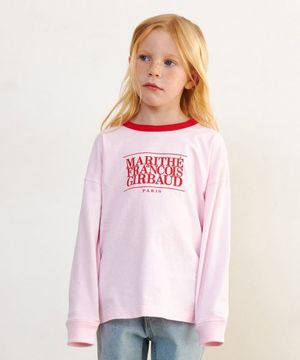 ENFANT CLASSIC LOGO LONG SLEEVE RINGER TEE light pink