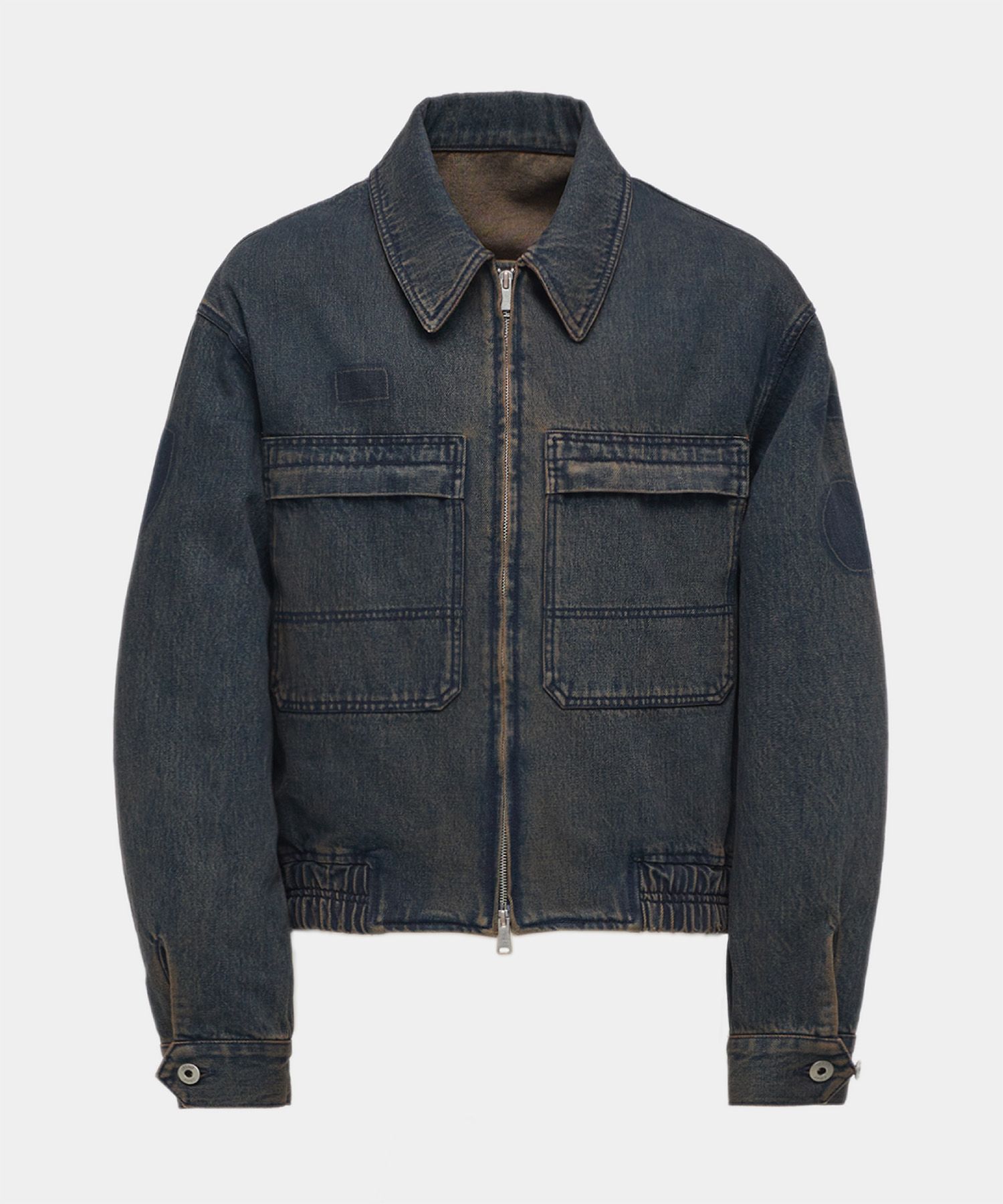 MUSINSA | COOR Tinted denim zip-up jacket (indigo brown)