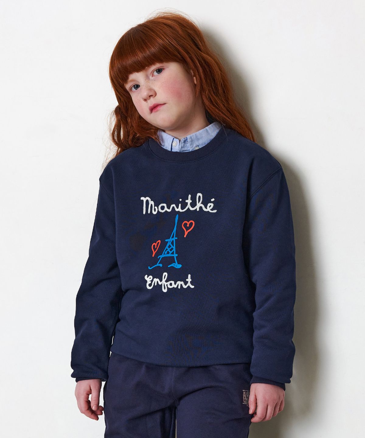 마리떼 키즈(MARITHÉ KIDS) ENFANT EIFFEL TOWER SWEATSHIRT navy