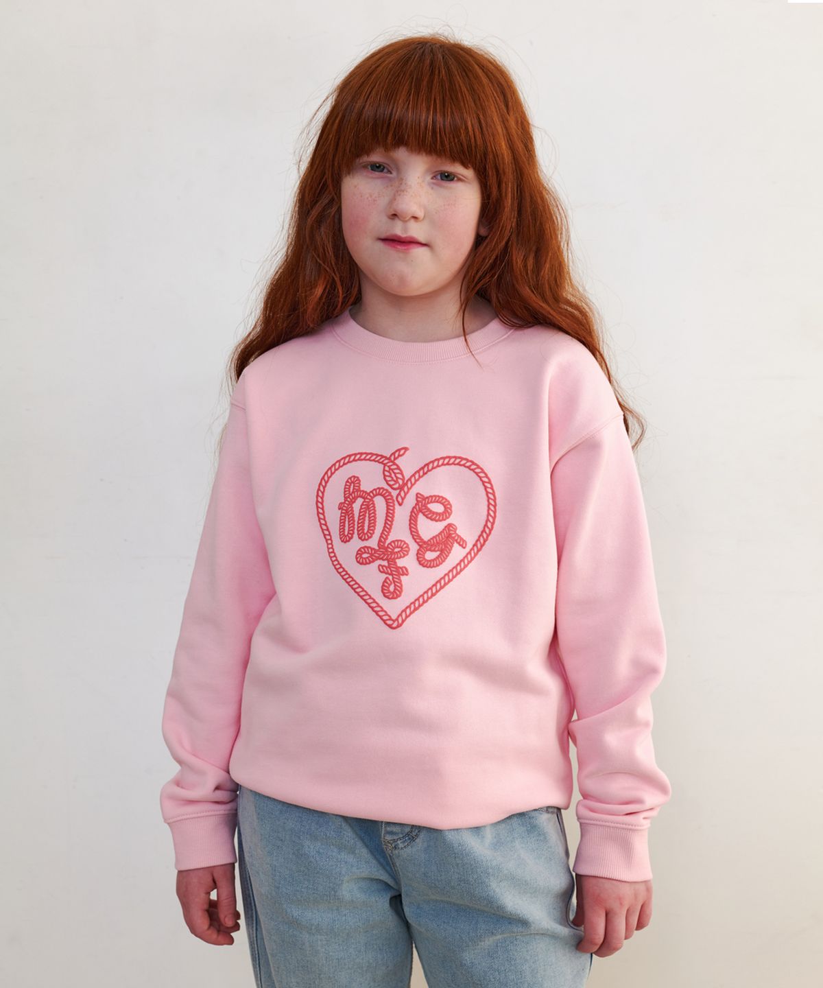 마리떼 키즈(MARITHÉ KIDS) ENFANT MFG HEART SWEATSHIRT baby pink