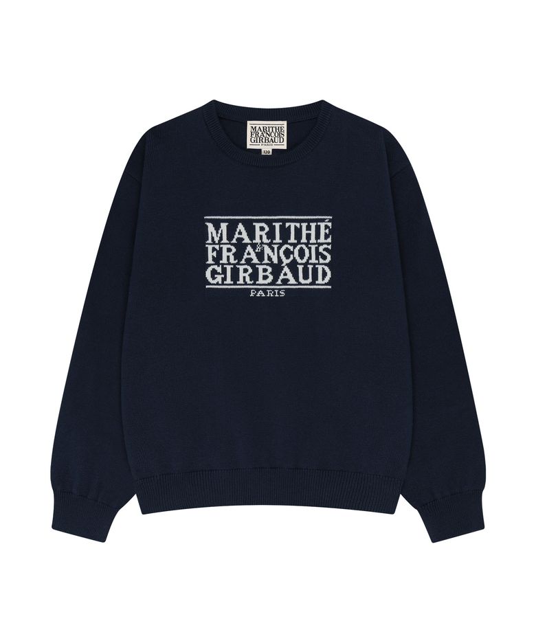 KIDS CLASSIC LOGO KNIT PULLOVER navy