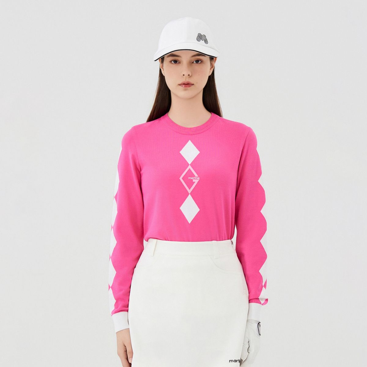 마틴골프(MARTINE GOLF) Symbol Round Neck Pullover_Pink