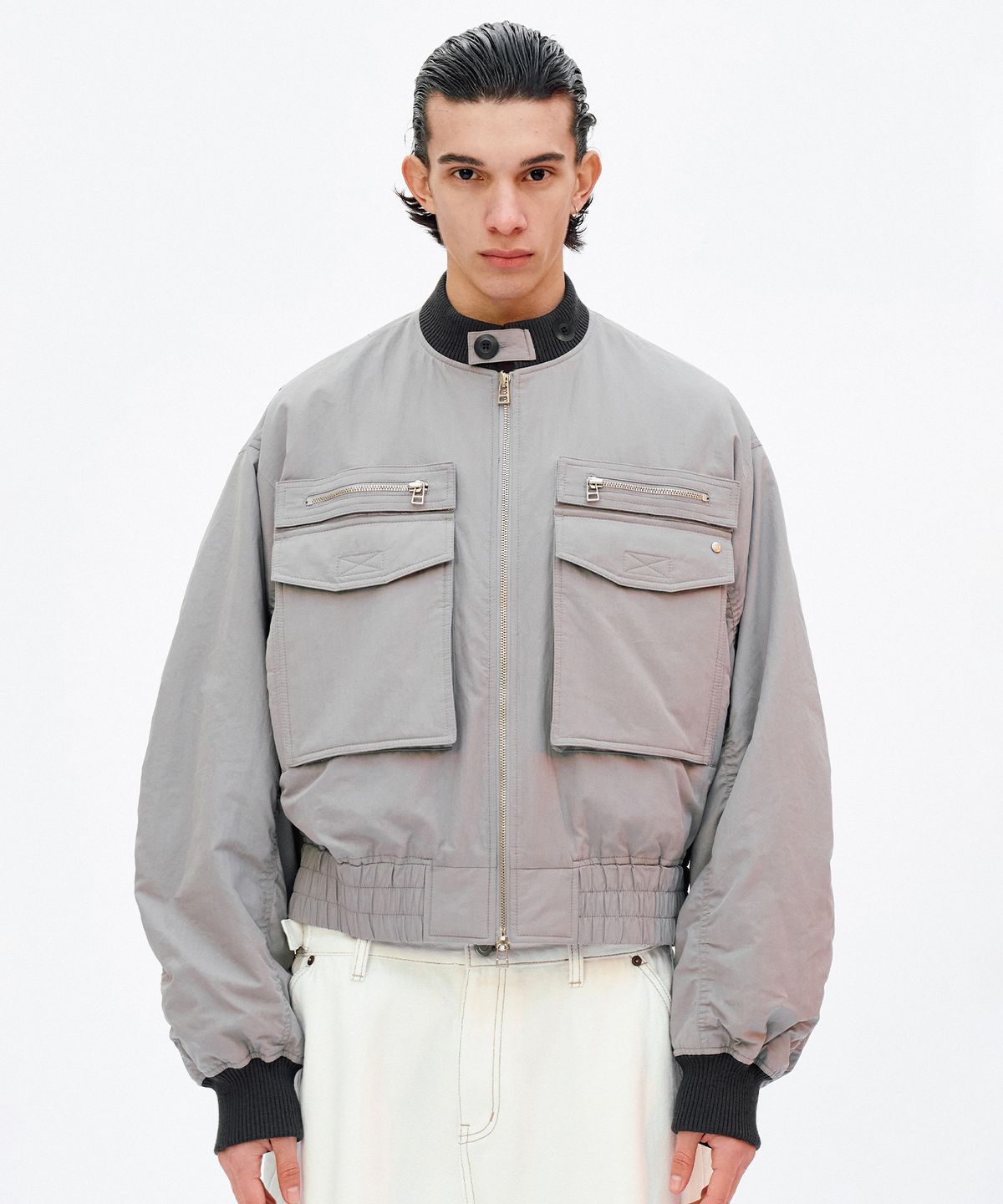 이에이(IEY) HUNTING BOMBER JACKET Grey