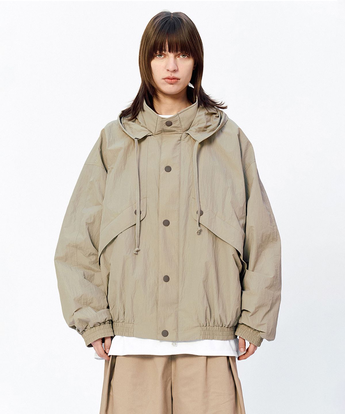 이에이(IEY) WING NYLON JUMPER Khaki