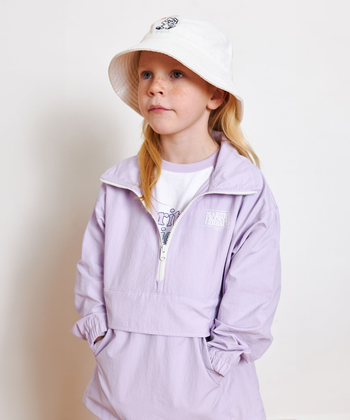마리떼 키즈(MARITHÉ KIDS) ENFANT NYLON HALF ZIP UP JACKET light purple