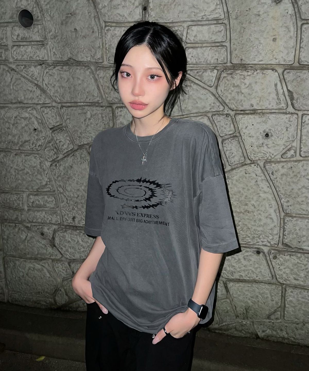 아이돈워너셀(IDWS) Swift Symbol Dying T-Shirt Gray