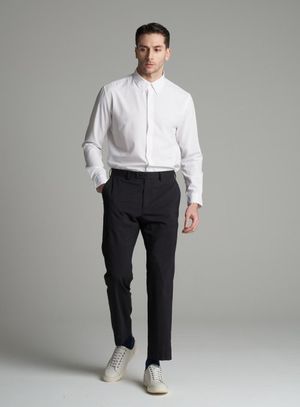 [M~5XL]울 블렌드 테이퍼드 셋업 슬랙스[차콜]