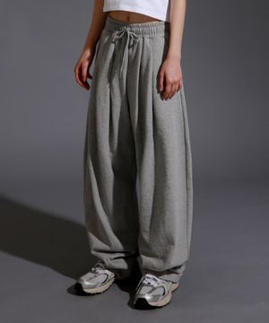 핀턱ver2 와이드 트레이닝 팬츠 [멜란지]