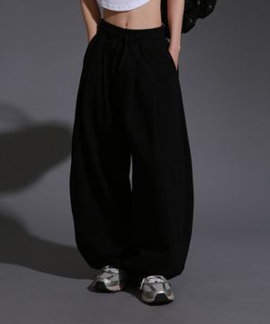 핀턱ver2 와이드 트레이닝 팬츠 [블랙]