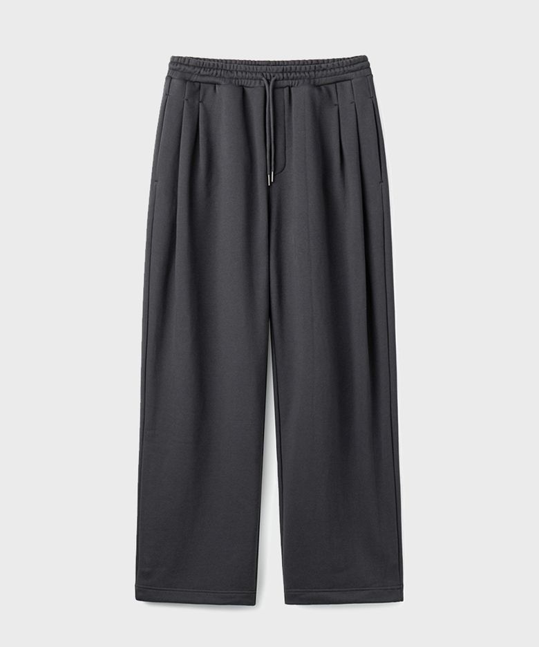 TWO TUCK WIDE SWEAT PANTS [CHARCOAL]