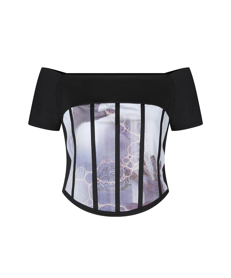 Take It Out Corset Off-Shoulder - BLACK