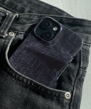 블랙 데님 디테일 포인트 유광하드 케이스