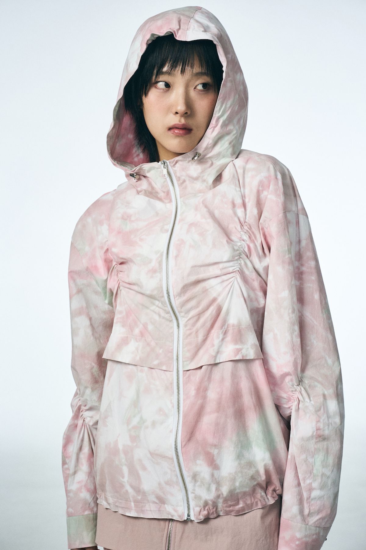 페노메논시퍼(PHENOMENON SEEPER) SHIRRING HOOD JUMPER_PINK