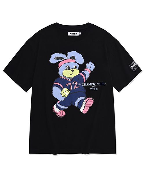 MUSINSA | KIRSH Witty Bunny Loose Fit Graphic T-Shirt [Black]