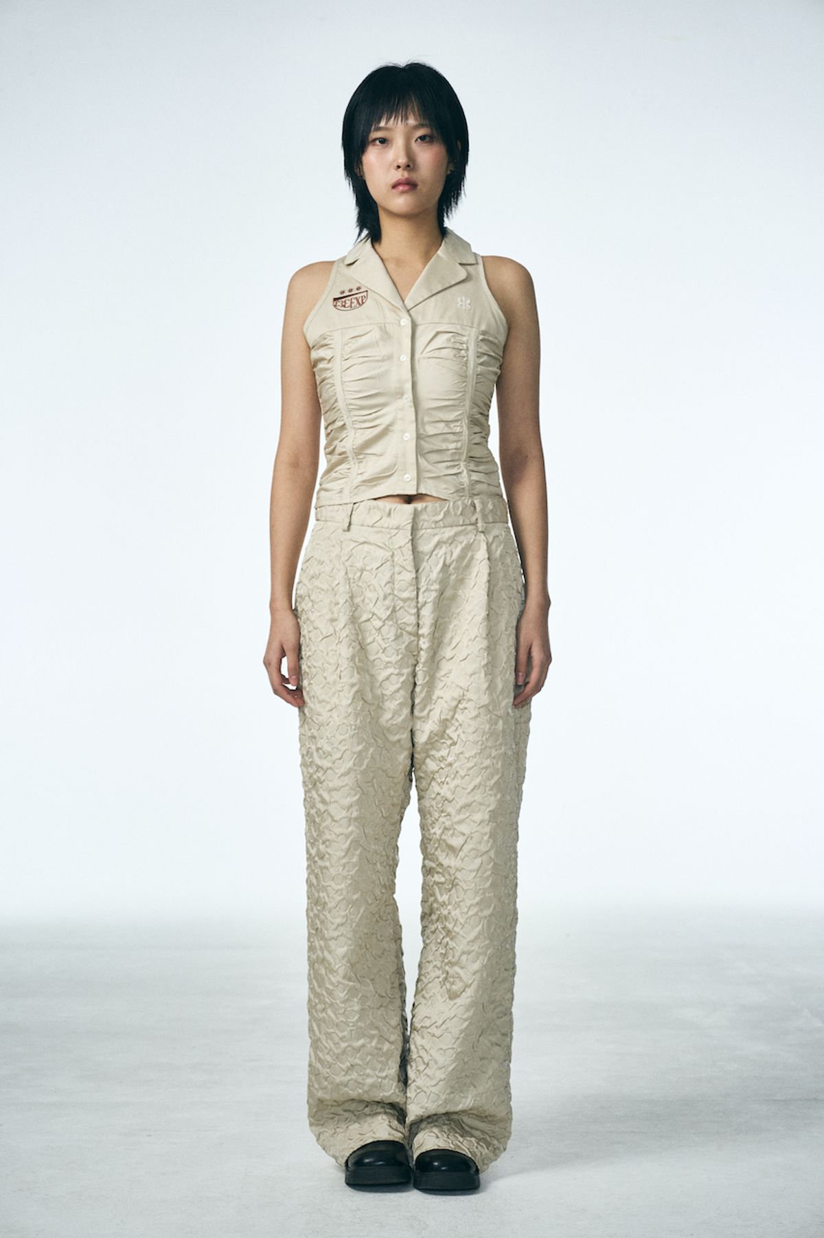 페노메논시퍼(PHENOMENON SEEPER) SHIRRING RAINDROP PANTS_BEIGE
