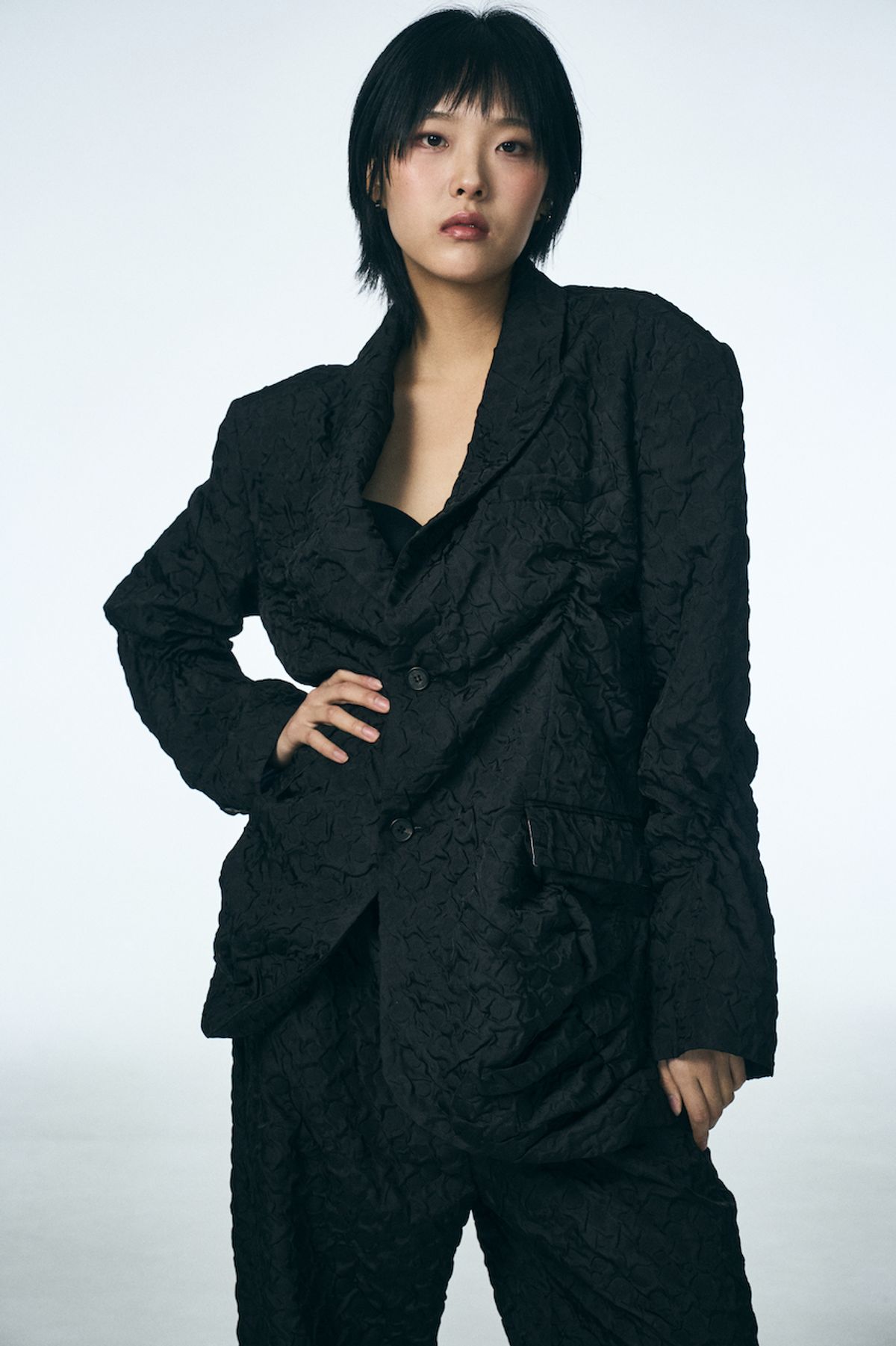 페노메논시퍼(PHENOMENON SEEPER) SHIRRING RAINDROP JACKET_BLACK
