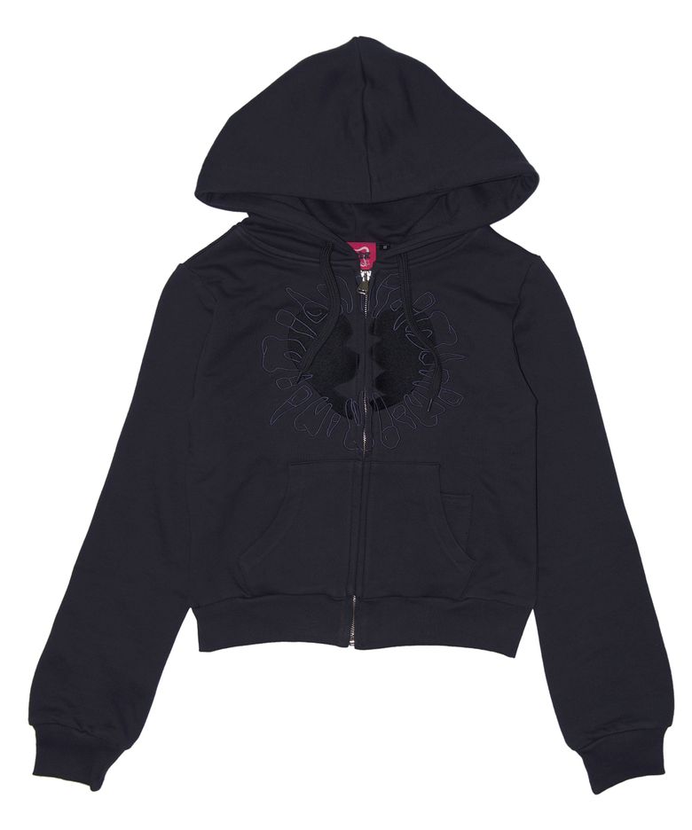 Broken Heart zip-up hoodie - GRAY