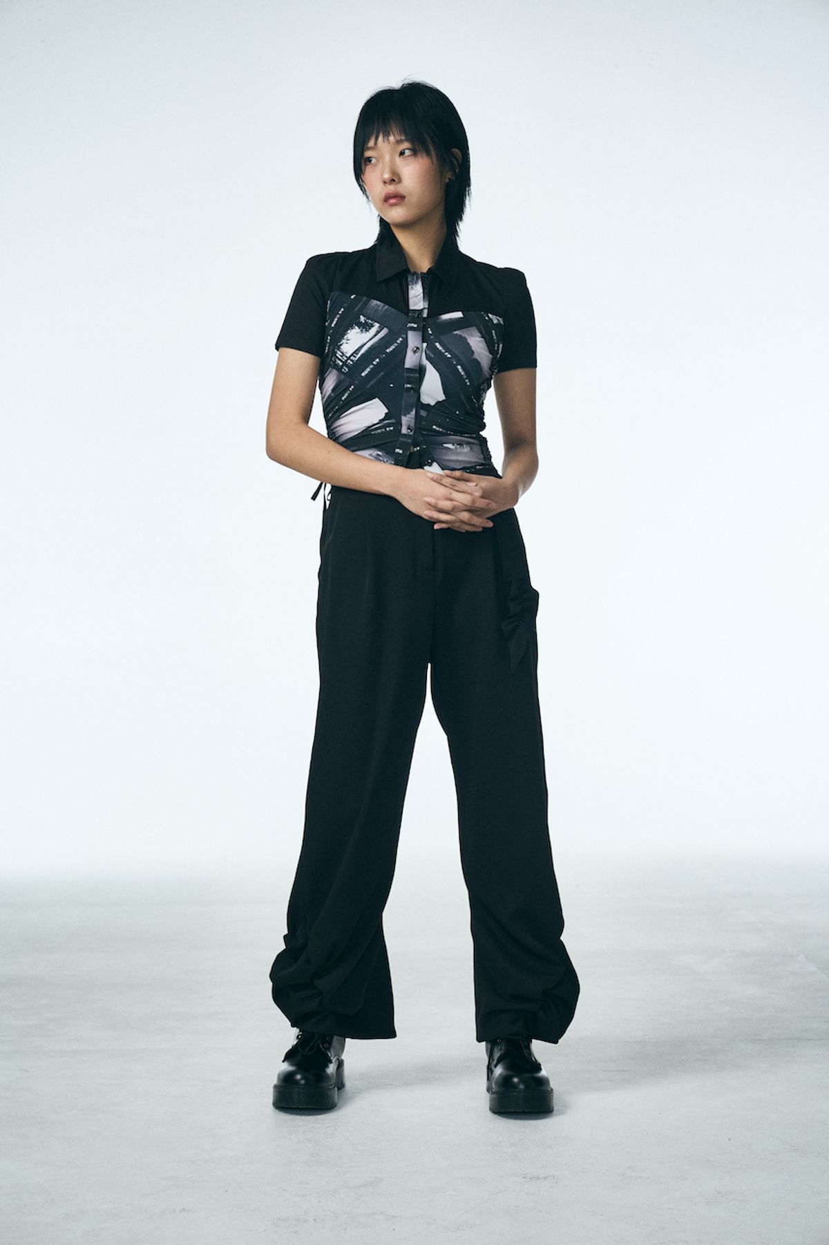 페노메논시퍼(PHENOMENON SEEPER) SHIRRING PANTS_BLACK