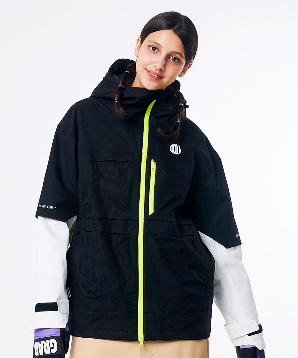 돌아우터웨어(DOLL OUTERWEAR) [DOLL X NANDN]2223 비틀 스노우보드복 자켓 블랙 남녀공용