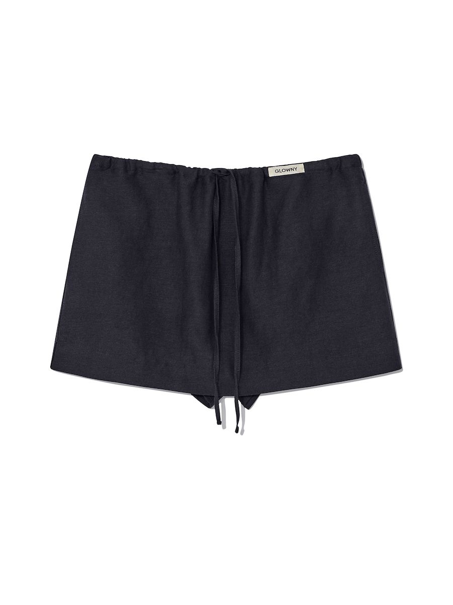 ★ GLOWNY★ G DRAWSTRING SWEAT SKIRT NAVY GC24WTSK001NA SKIRTS - GLOWNY