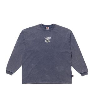 화이트라벨 블리치 워싱 롱슬리브 티셔츠 라벤더 (오버핏)