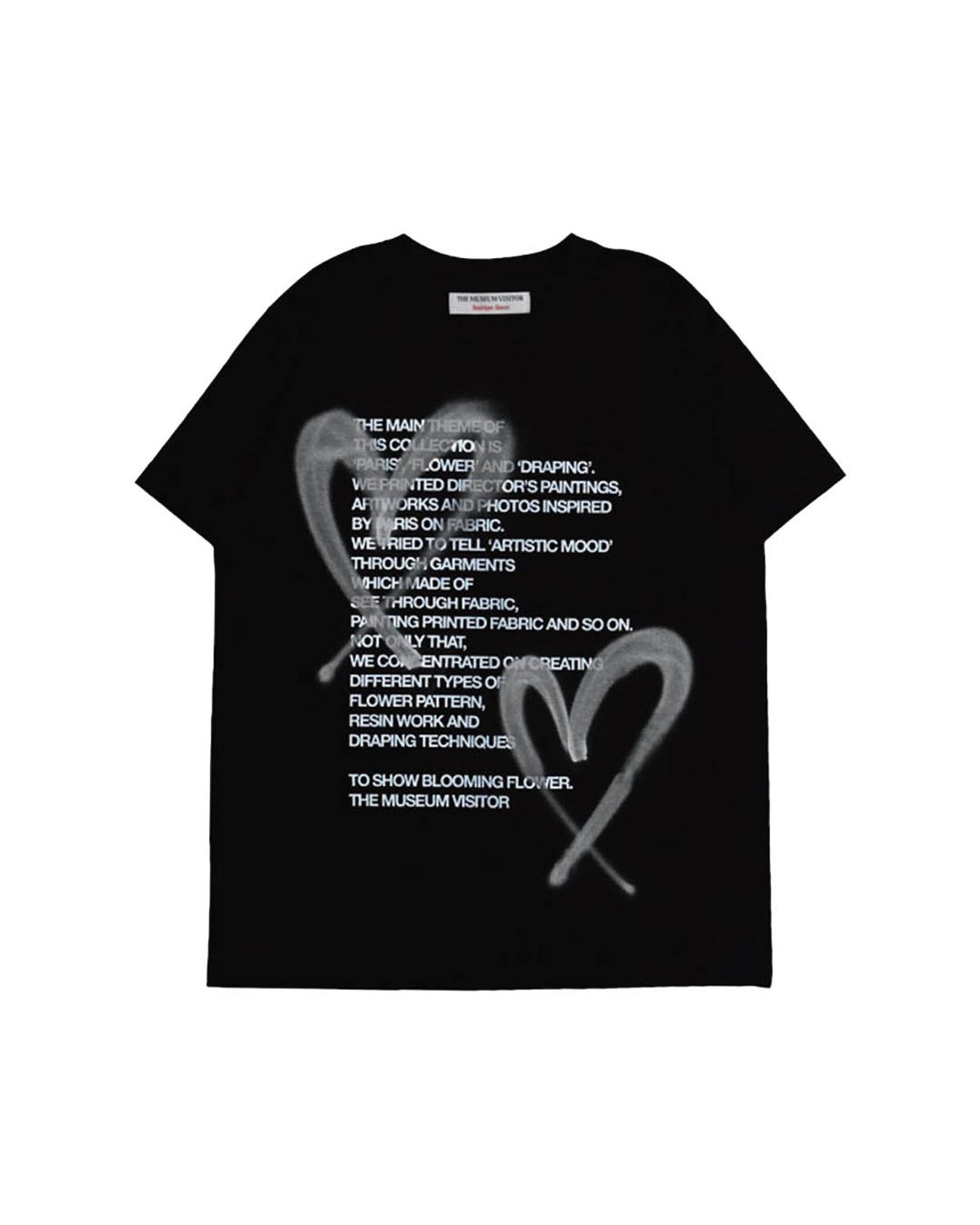 더뮤지엄비지터(THEMUSEUMVISITOR) HEART SPRAYED T-SHIRTS (BLACK)