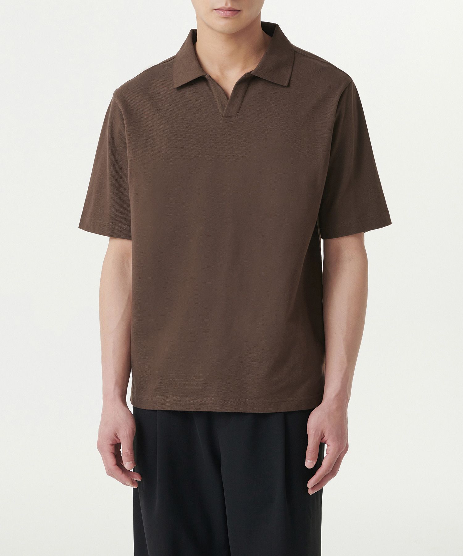 MUSINSA STANDARD MEN'S_クロシェスリットネックポロシャツ_4色 MUSINSA STANDARD MEN'S_クロシェニットポロシャツ_4色 (MUSINSA