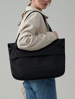 에어리 토트백 데일리 캐주얼 캔버스 백- 블랙