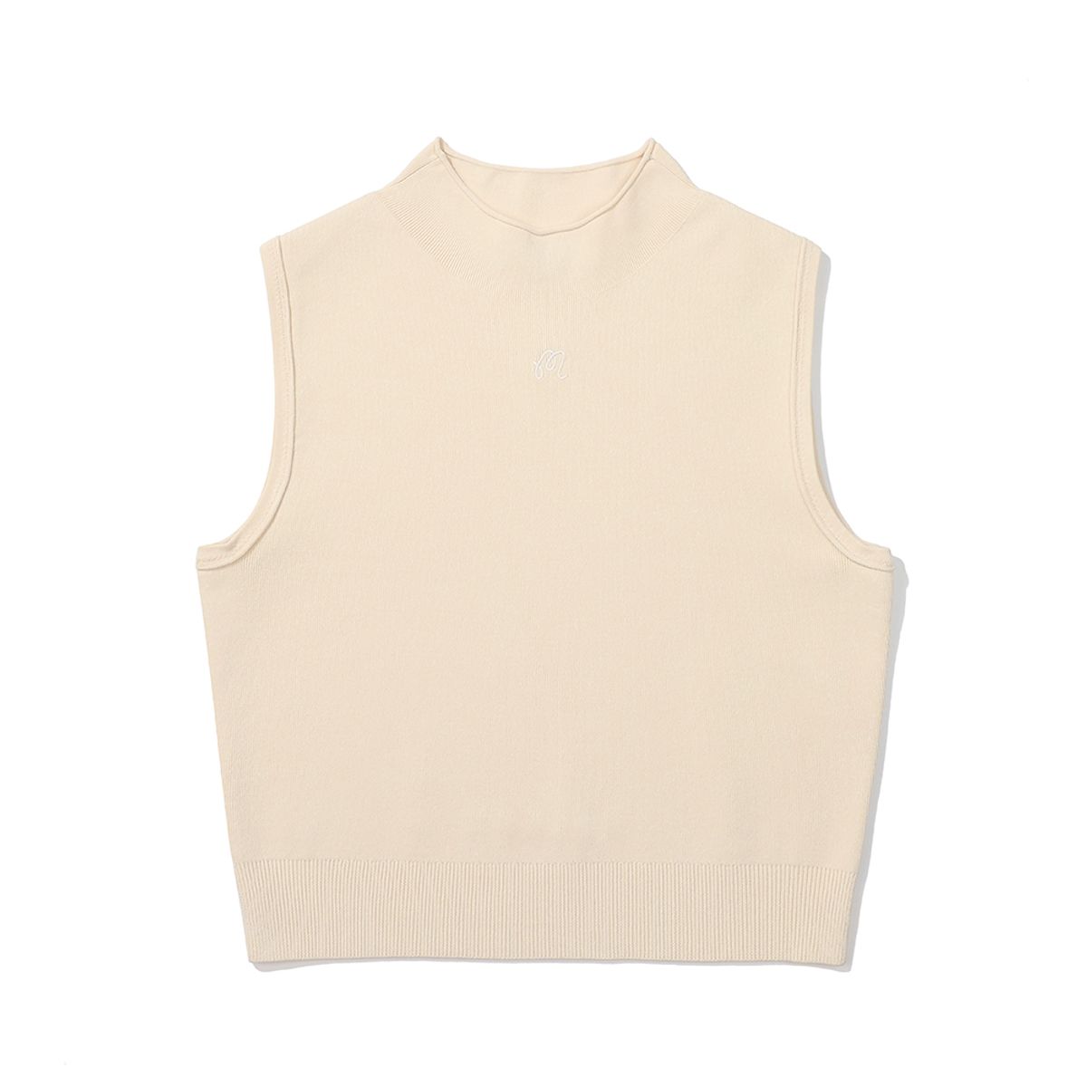 말본 골프(MALBON GOLF) 모크넥 니트 슬리브리스 CREAM (WOMAN)