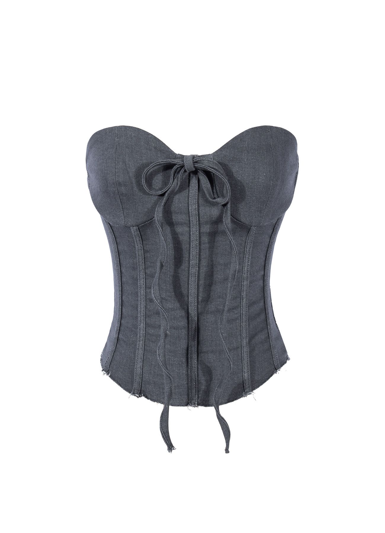 MUSINSA | ANOTHER A Denim corset top [gray]