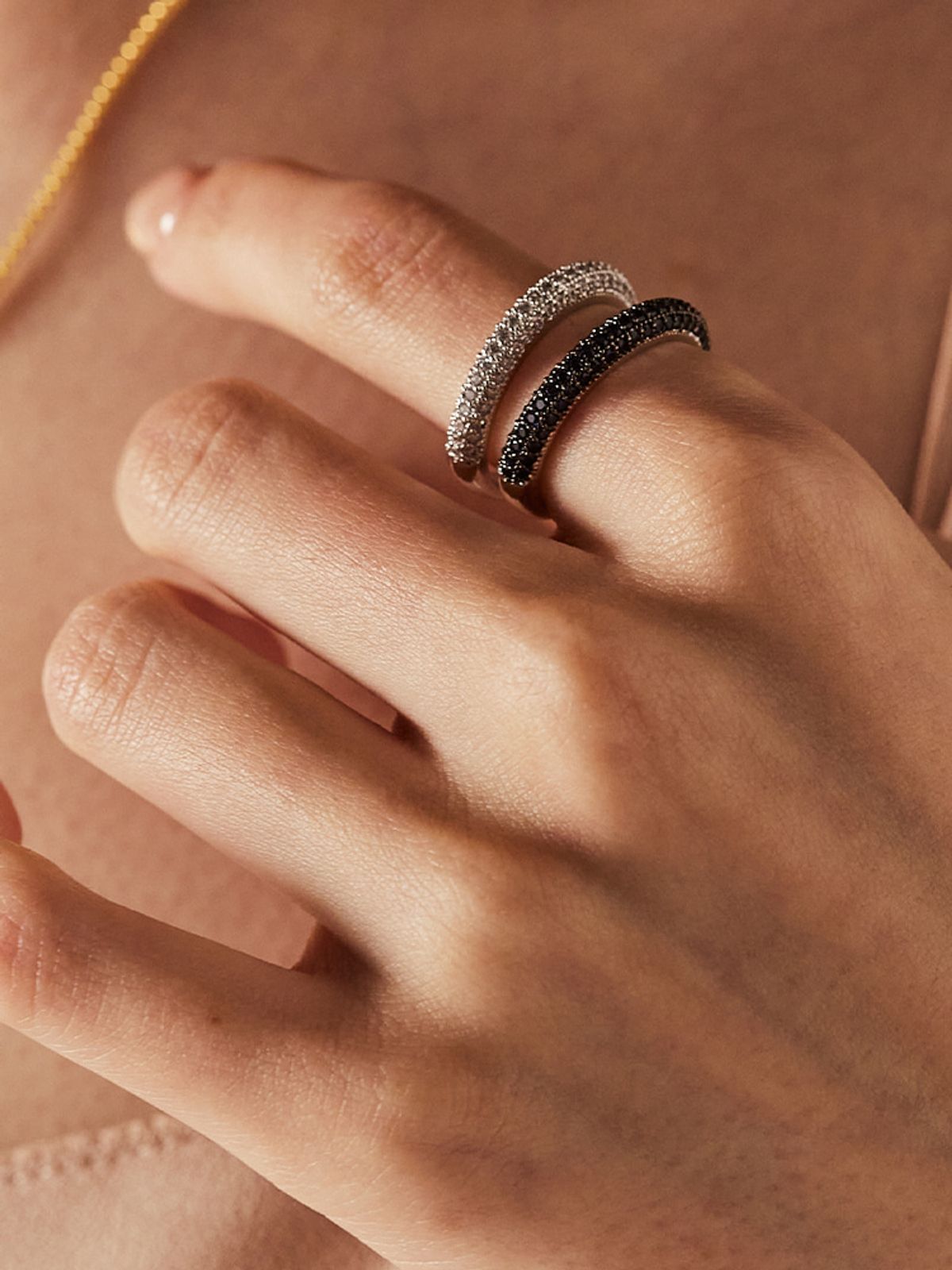 소수(SOSOO) [set] Cubic Line Layered Ring 큐빅 라인 레이어드 반지