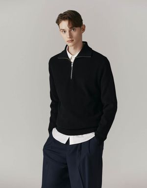 7GG 케이블 목넥 하프 집업 니트 스웨터 10054508/054508 [3color]