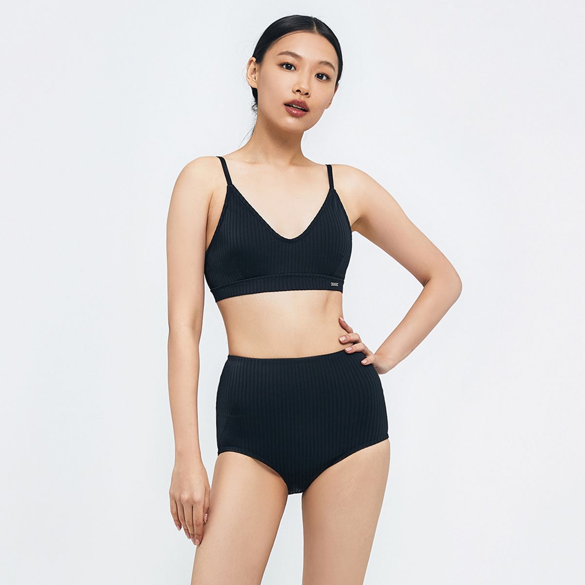 배럴(BARREL) 우먼 노티컬 골지 비키니 SET 블랙 (B4SWWBI001BLK)