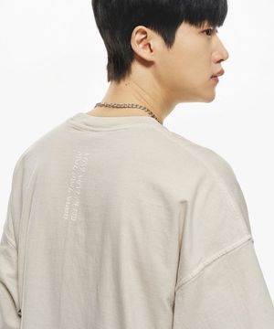 피그먼트 백스티치 오버핏 반팔티셔츠 아이보리