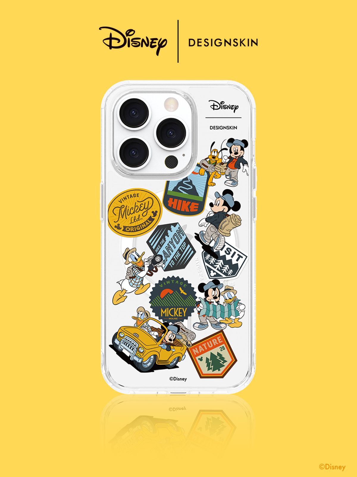 디자인스킨(DESIGNSKIN) [디즈니] 맥세이프 클리어 그래픽 케이스-캠핑카 미키패밀리