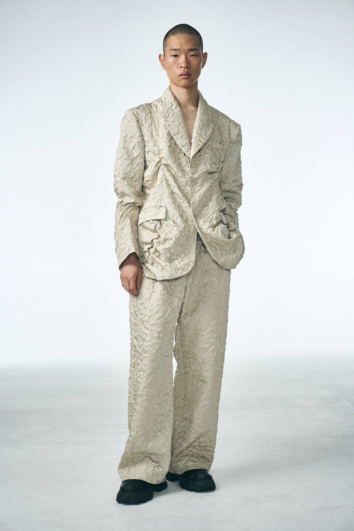 페노메논시퍼(PHENOMENON SEEPER) SHIRRING RAINDROP PANTS_BEIGE