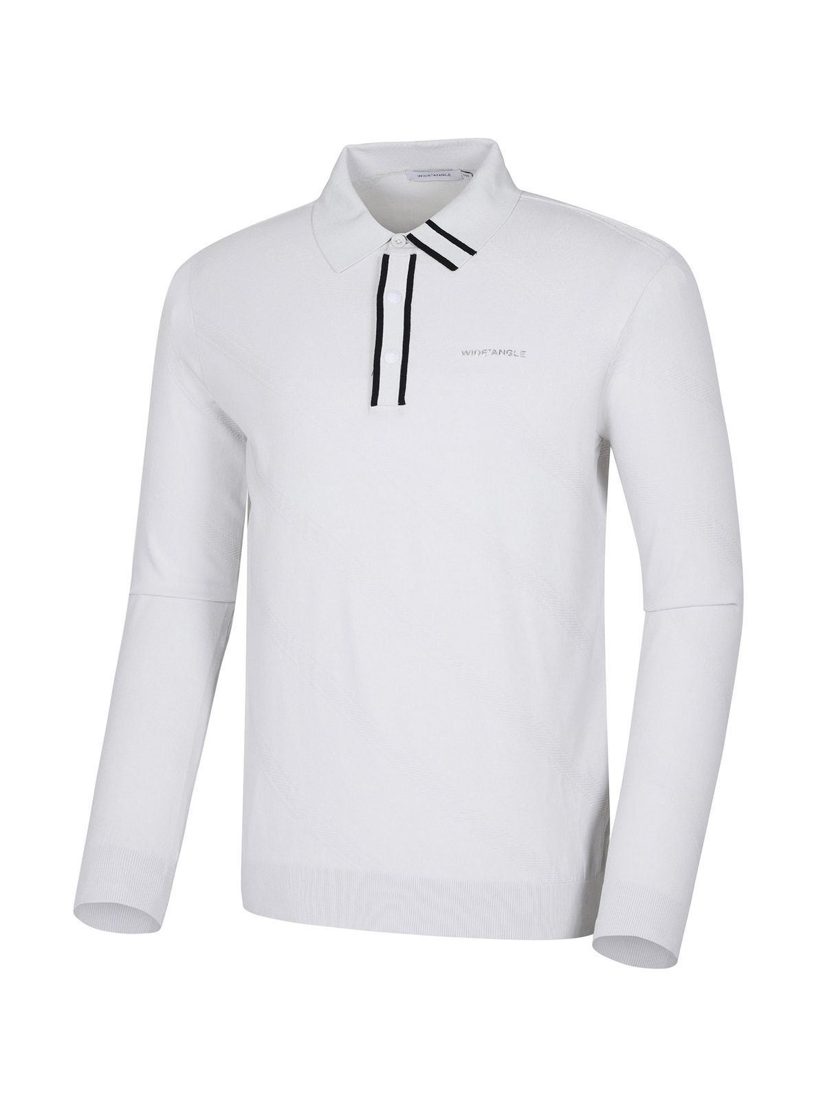 와이드앵글(WIDEANGLE) TO 로고 메쉬조직 폴로 스웨터 M_Ice Grey